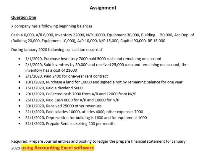 Solved Assignment Question One X company has a following | Chegg.com