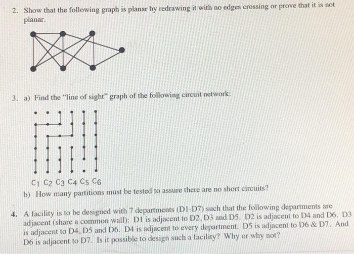 Solved 2. Show That The Following Graph Is Planar By | Chegg.com