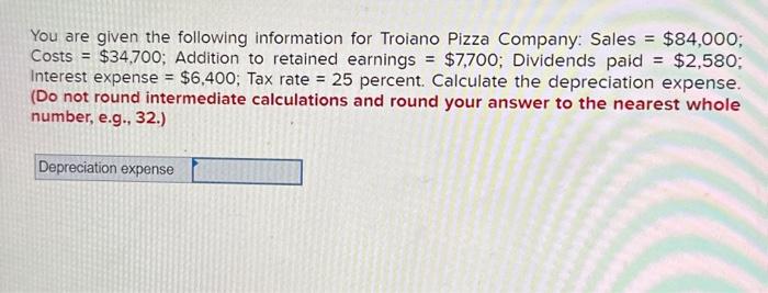 Solved You are given the following information for Troiano | Chegg.com
