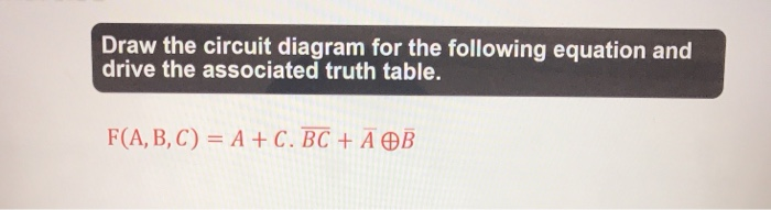 Solved Draw the circuit diagram for the following equation | Chegg.com
