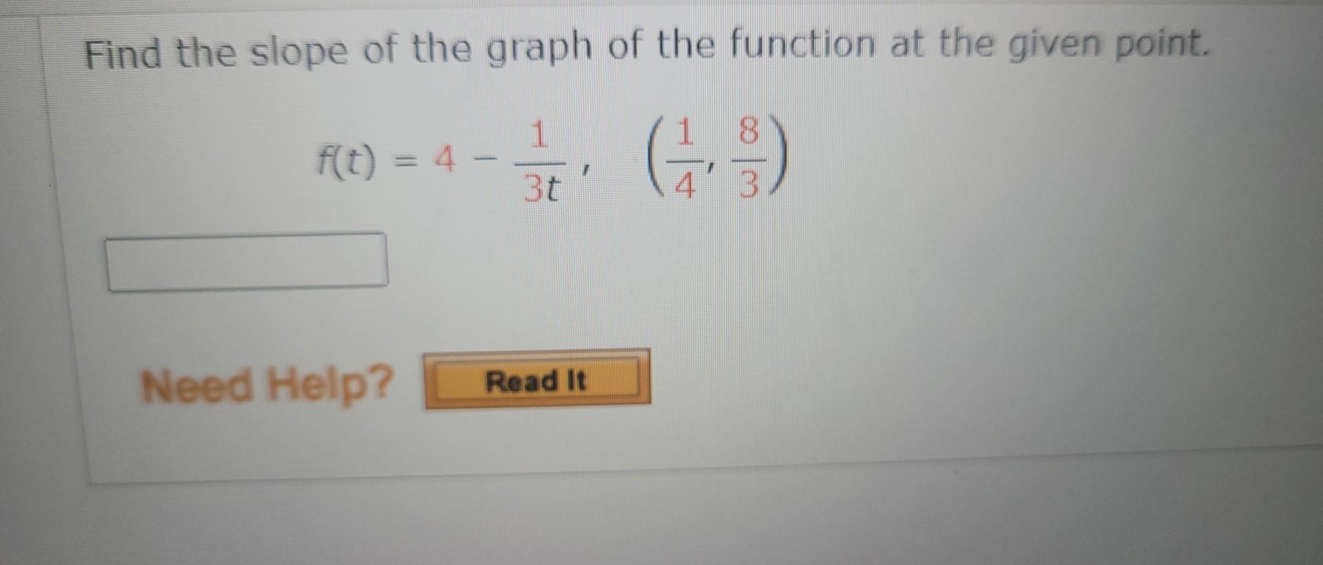 how to find the slope of a function at a given point