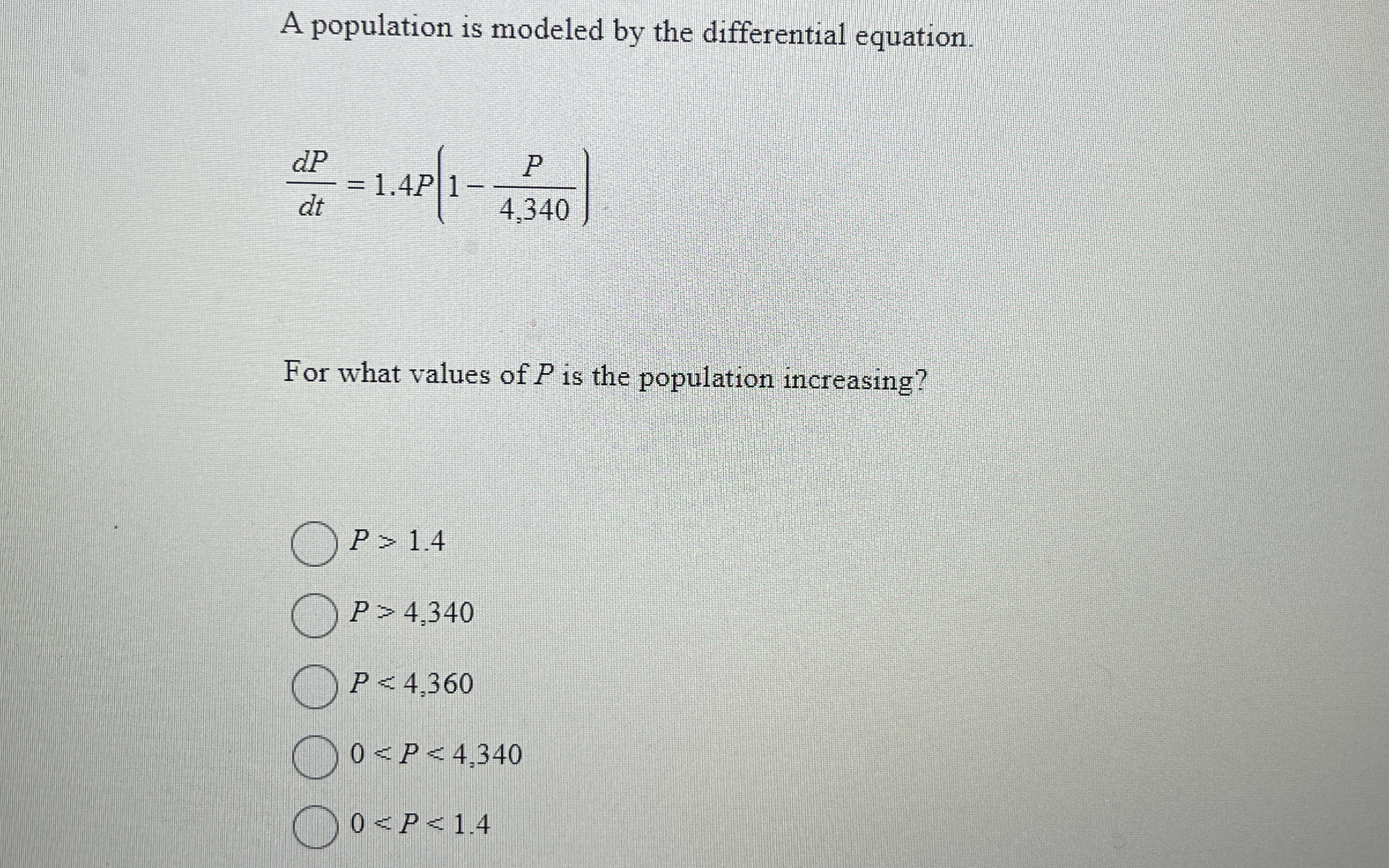 Solved A population is modeled by the differential | Chegg.com