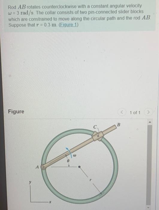 Solved Rod AB rotates counterclockwise with a constant | Chegg.com