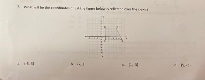 Solved 7. What will be the coordinates of E if the figure | Chegg.com