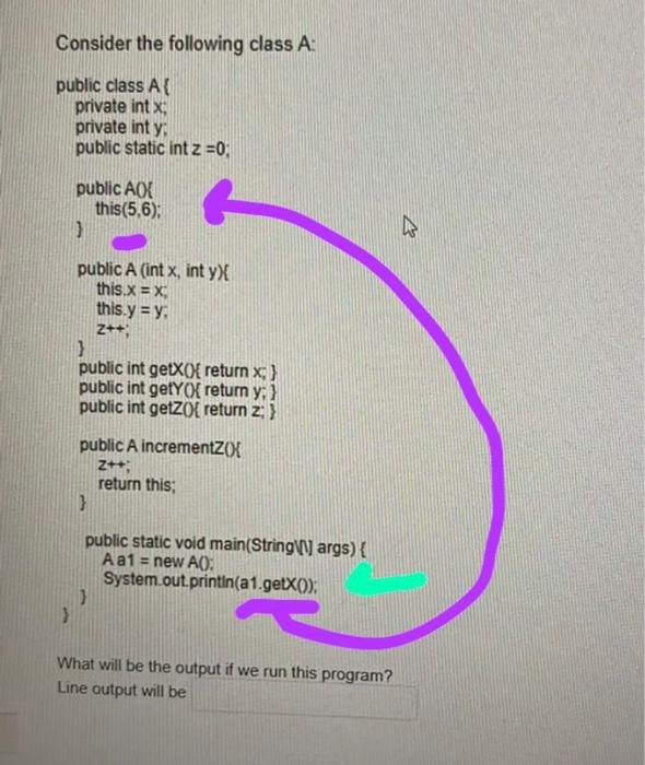 Solved Consider the following class A public class AT | Chegg.com