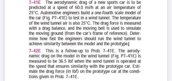 Solved 7-41E The aerodynamic drag of a new sports car is to | Chegg.com