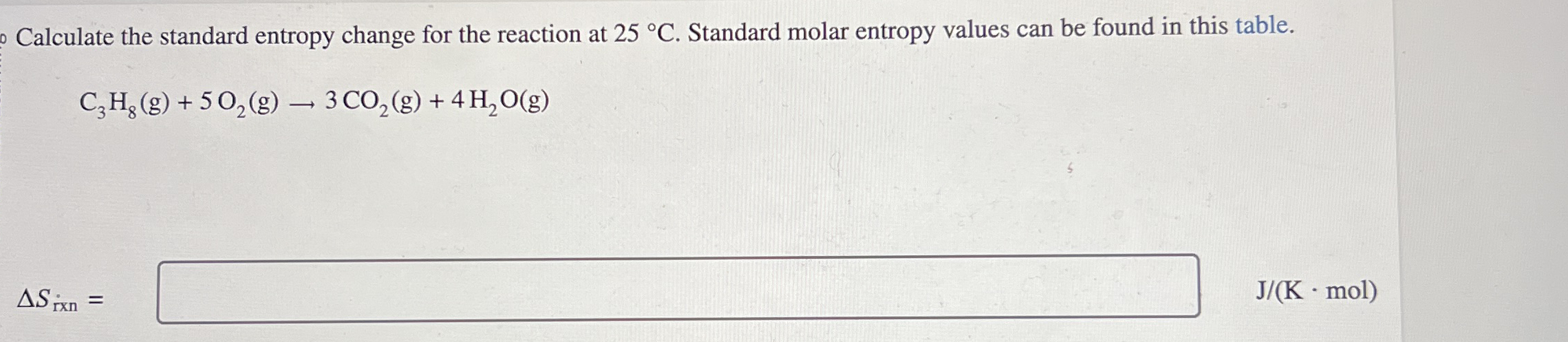 Solved Calculate The Standard Entropy Change For The Chegg Com