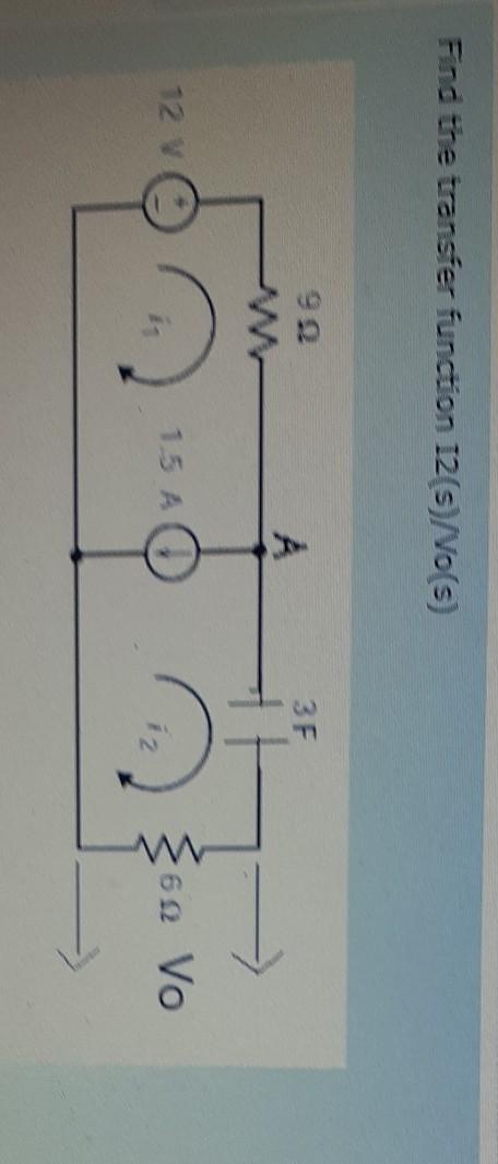 Solved Find The Transfer Function 12 S Vo S A F 3f 12 Chegg Com