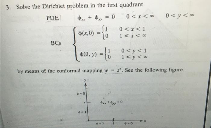 Solved 3. Solve the Dirichlet problem in the first quadrant | Chegg.com