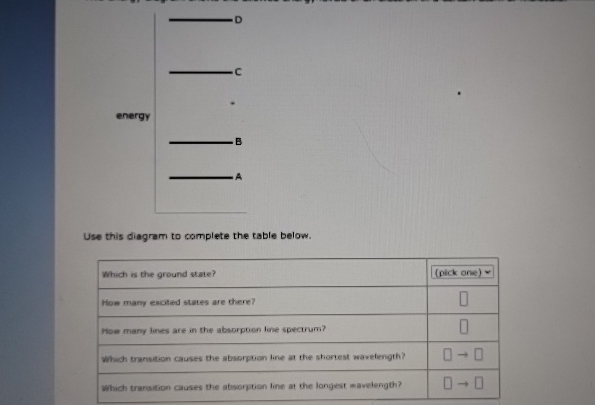 Solved This energy diagram shows the allowed energy levels | Chegg.com