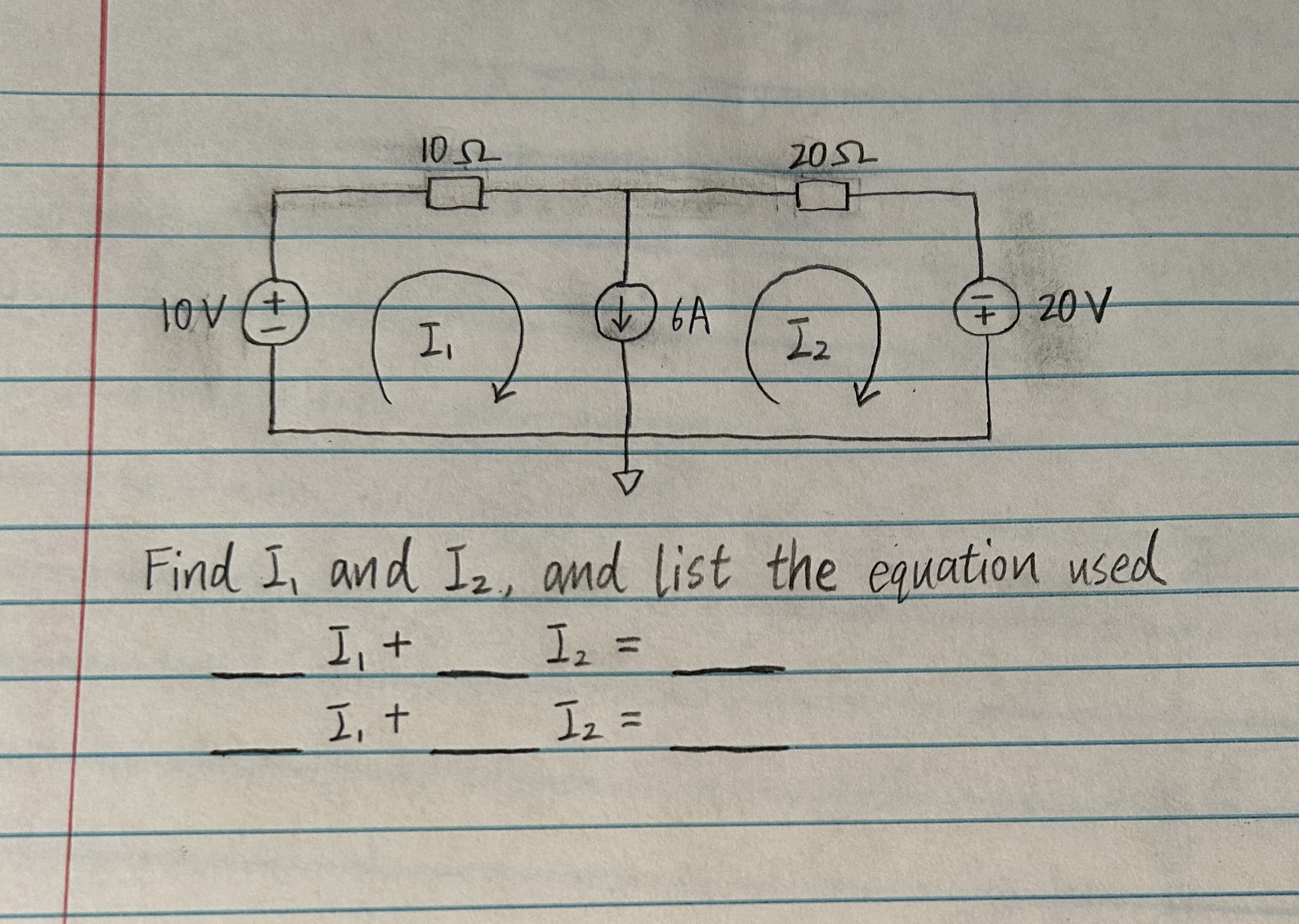 I2 Formula Math Solved Mesh analysisFind I1 and I2, and list the equation | Chegg.com