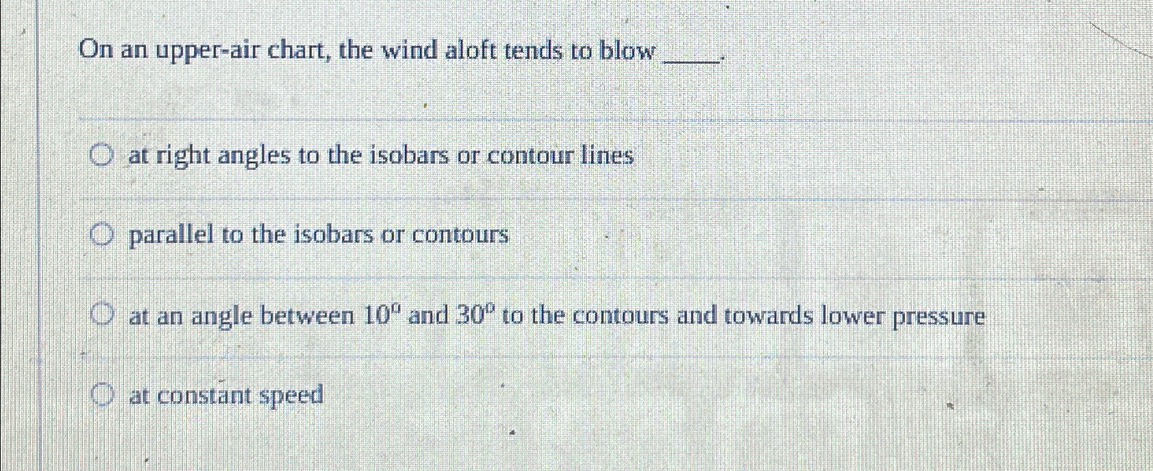 On An Upper Level Chart The Wind Tends To