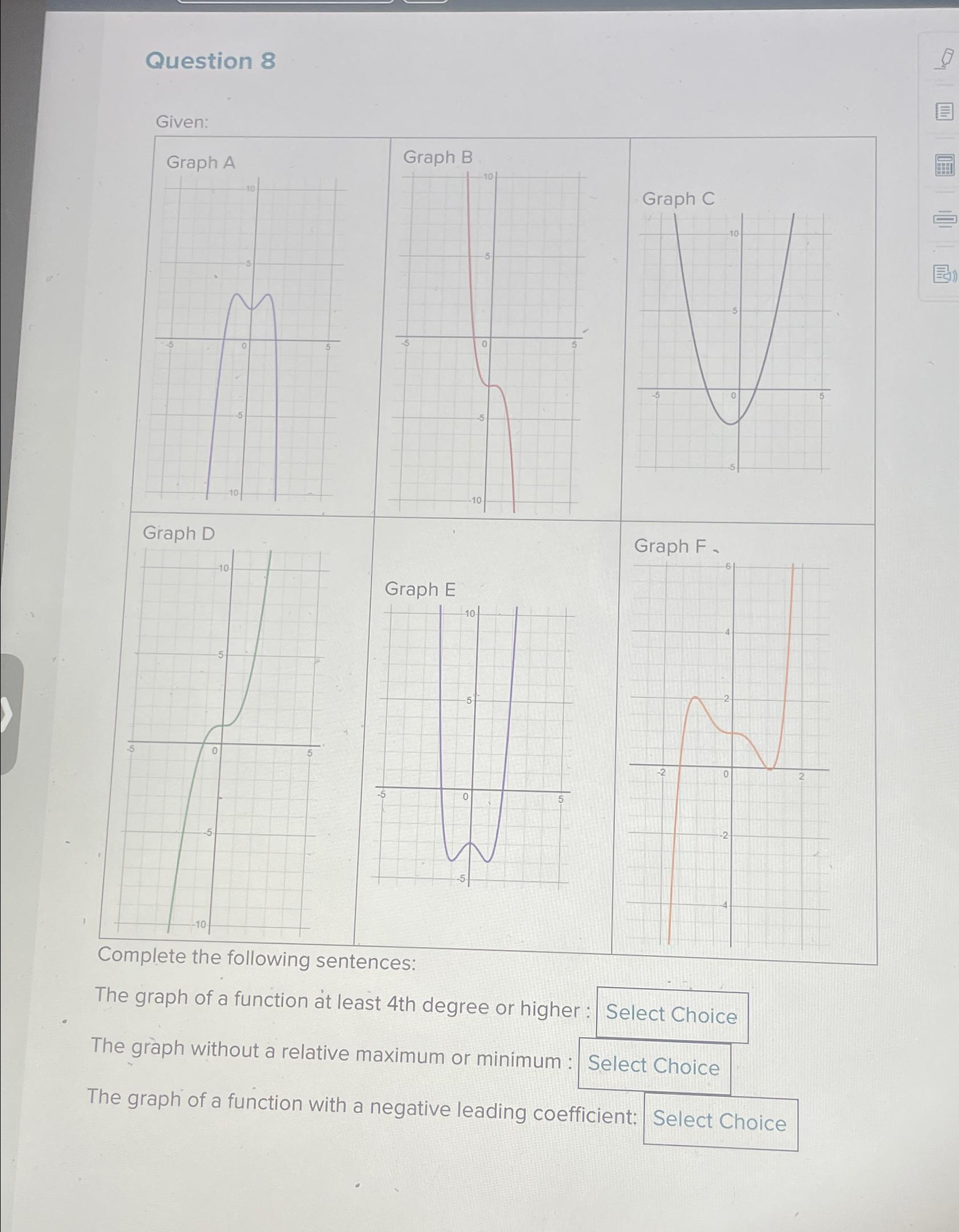 Solved Question 8Given:Complete the following sentences:The | Chegg.com