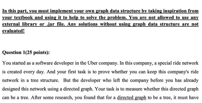 In this part, you must implement your own graph data | Chegg.com