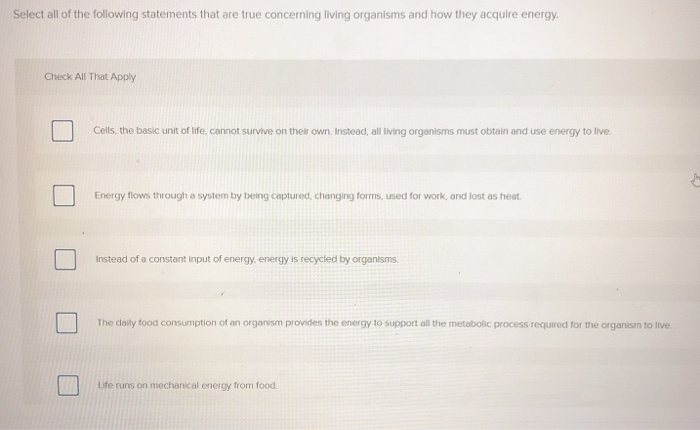 Which Of The Following Statements Is True Regarding Energy Drinks Solved Select all of the following statements that are true | Chegg.com