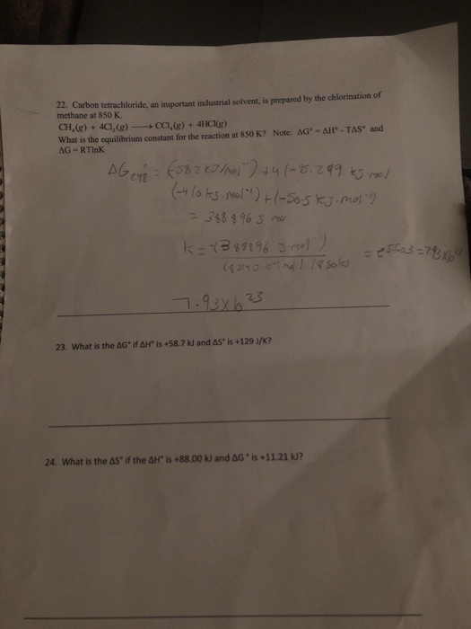 Solved 22 Carbon Tetrachloride An Important Industrial Chegg Com   Image 