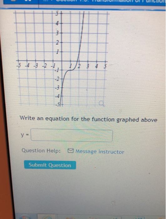 Solved 5 4 بها N. 1 5 4 3 2 1 i 1 -2 -3 -4 Write an equation | Chegg.com