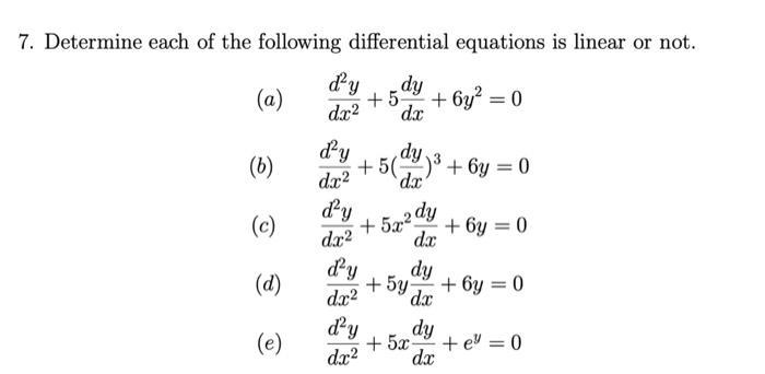 Solved 7. Determine each of the following differential | Chegg.com