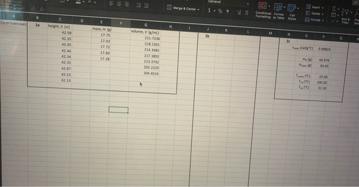 Solved 2. (25 pts) Excel Exercises a. (5 pts each) Using the | Chegg.com