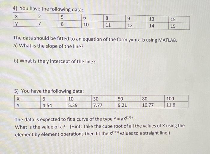 Solved 4) You Have The Following Data: 2 5 6 Y 7 8 10 X 8 11 | Chegg.com