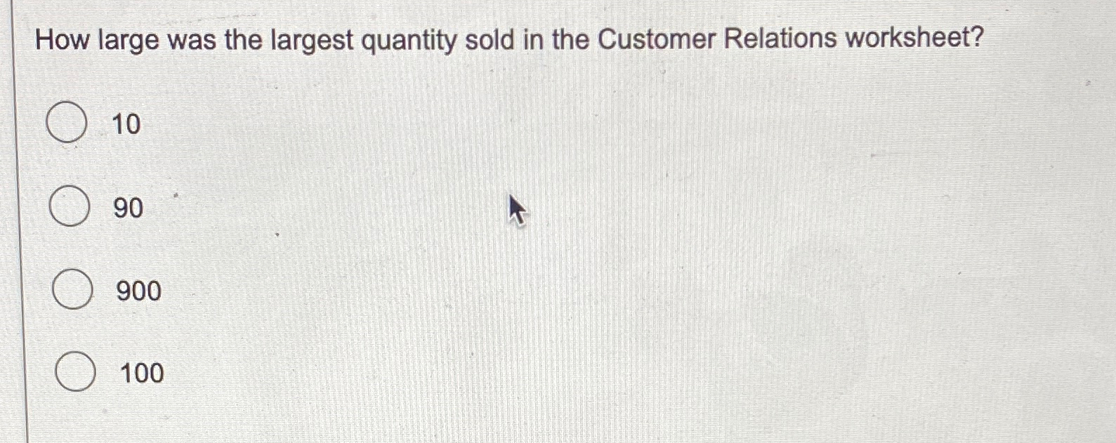 Solved How large was the largest quantity sold in the | Chegg.com