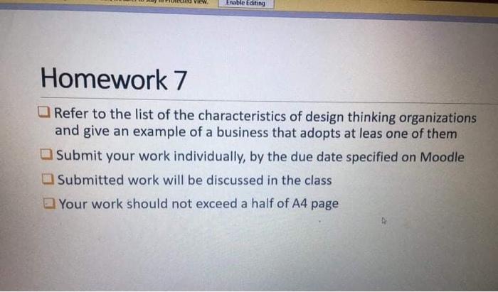 Solved w Enable Editing Homework 7 Refer to the list of the | Chegg.com