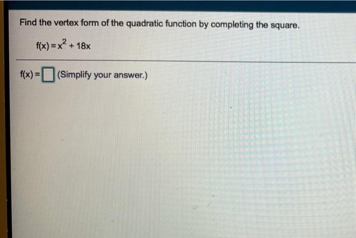 Standard to vertex form worksheet image