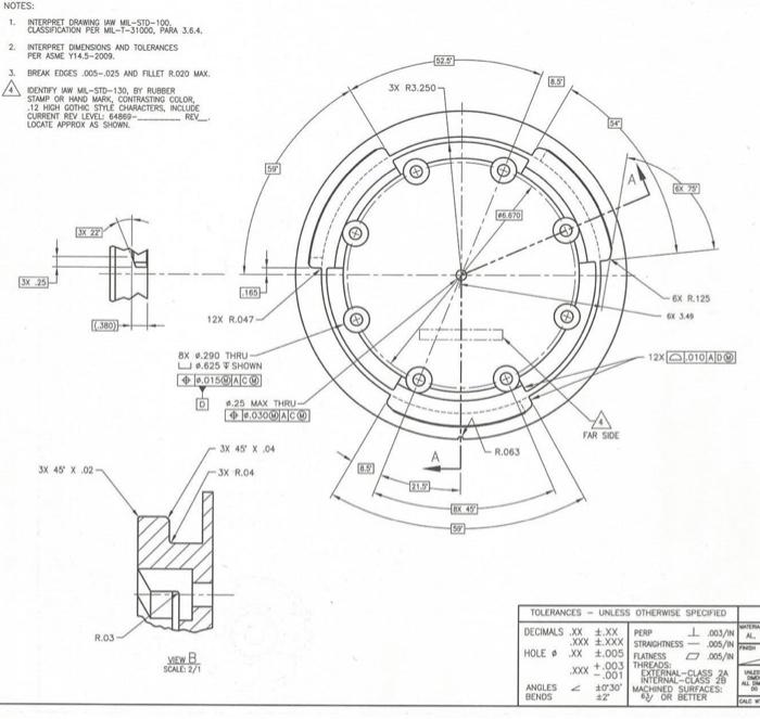 Solved Note 1: Refer to the print drawing of the PLATE-TOP | Chegg.com