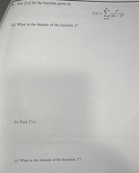 Solved 5 Let F X Be The Function Given By