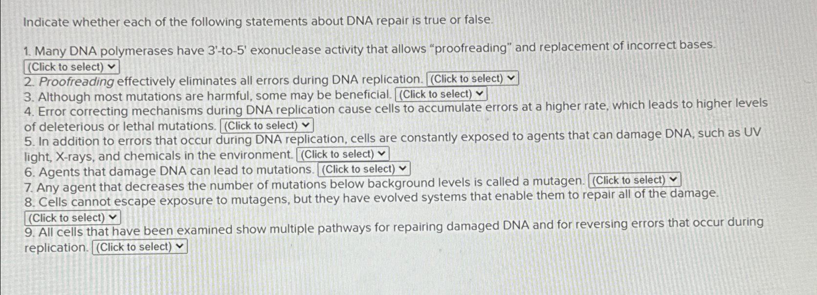 Solved Indicate whether each of the following statements | Chegg.com