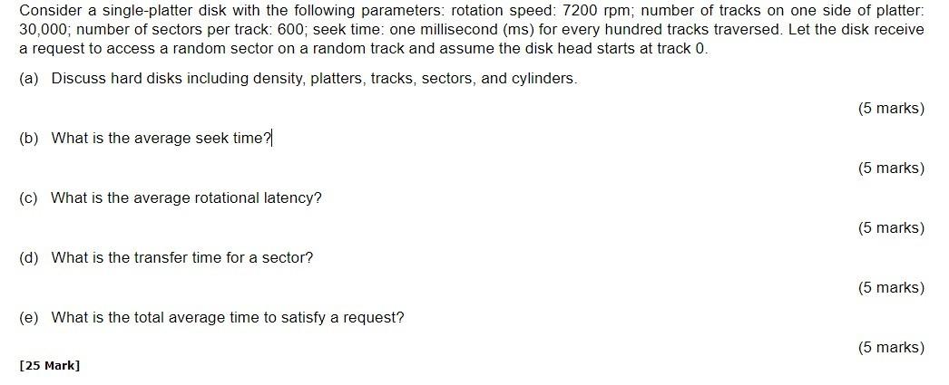 solved-consider-a-single-platter-disk-with-the-following-chegg