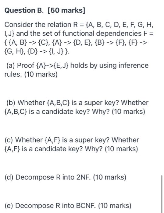 Solved Question B 50 Marks Consider The Relation R Chegg Com