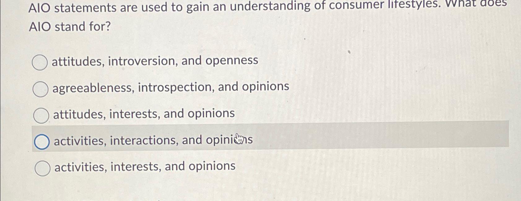 Solved AlO statements are used to gain an understanding of | Chegg.com