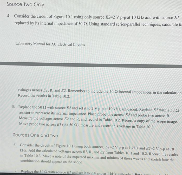 Solved m m L с + +? w E1 E2 R. 21 Figure 10.1 Source Two | Chegg.com