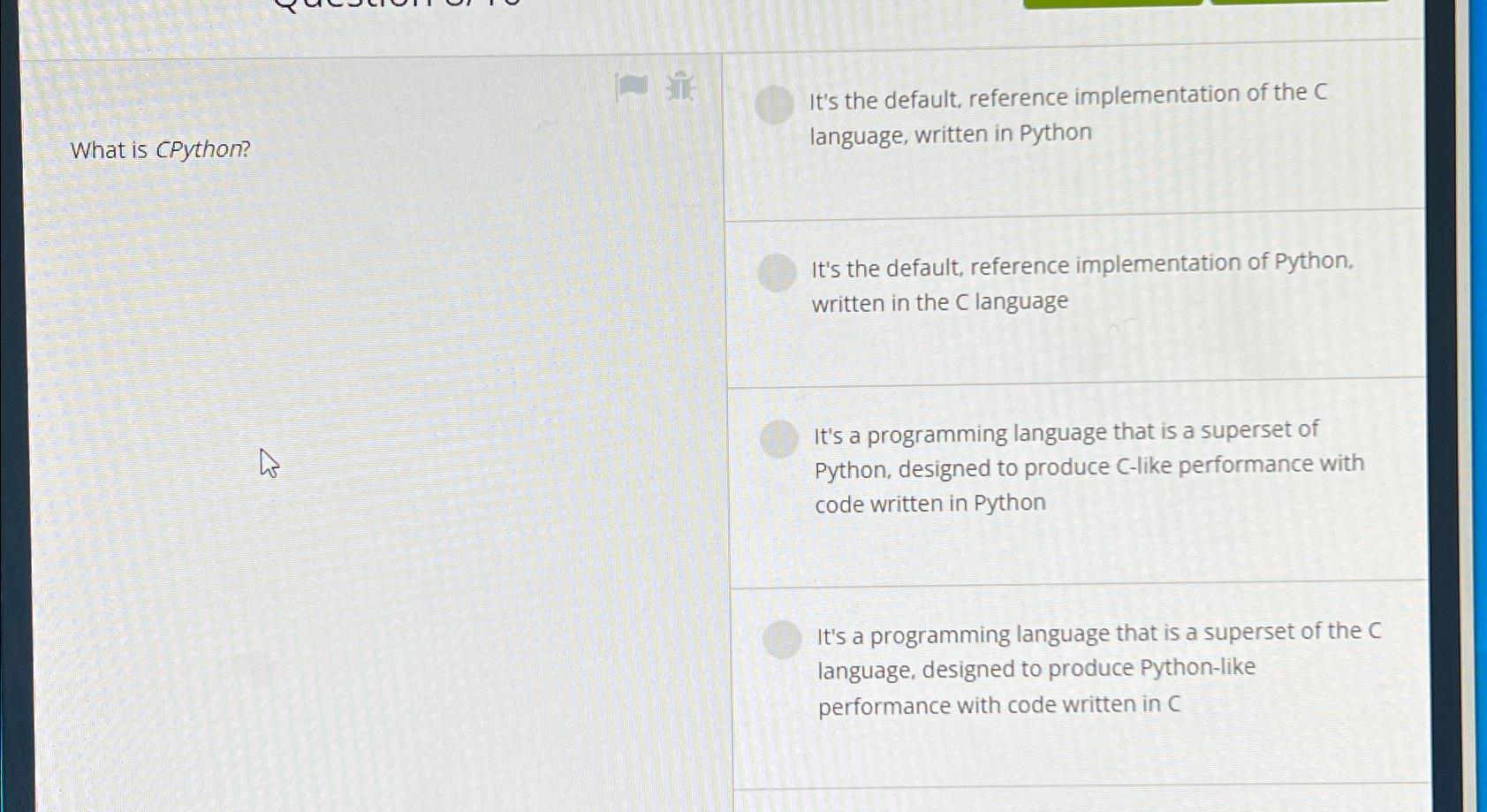 Solved What is CPython?It's the default, reference | Chegg.com