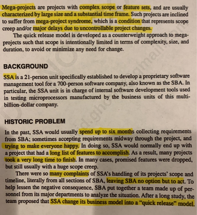 Solved Mega-projects are projects with complex scope or | Chegg.com