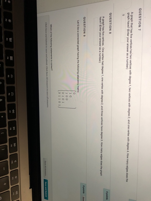 Solved QUESTION 7 A graph that has five vertices has two | Chegg.com
