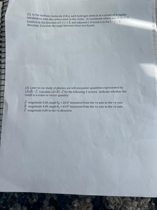Solved (2) In the methane molecule ( CH4 ), each hydrogen | Chegg.com