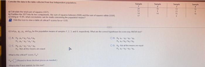 Solved Consider the data in the table collected from our | Chegg.com