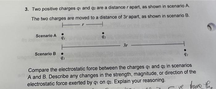 Solved 3. Two positive charges q1 and q2 are a distance r | Chegg.com
