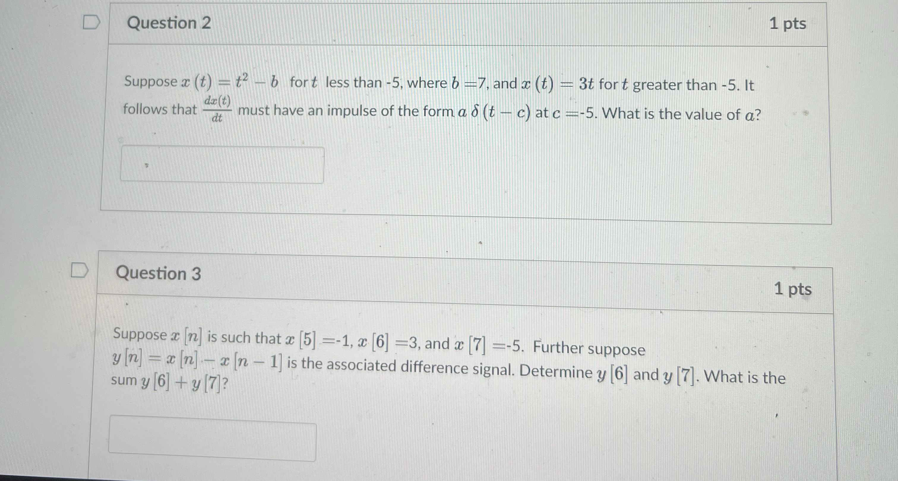 Solved Question 21 ﻿ptsSuppose x(t)=t2-b ﻿for t ﻿less than | Chegg.com