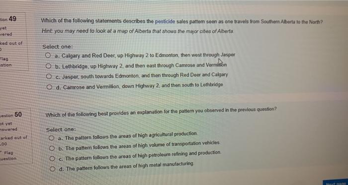 Solved Use the map below to answer questions 49 and 50. Map | Chegg.com