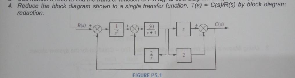 Solved 4. Reduce the block diagram shown to a single | Chegg.com