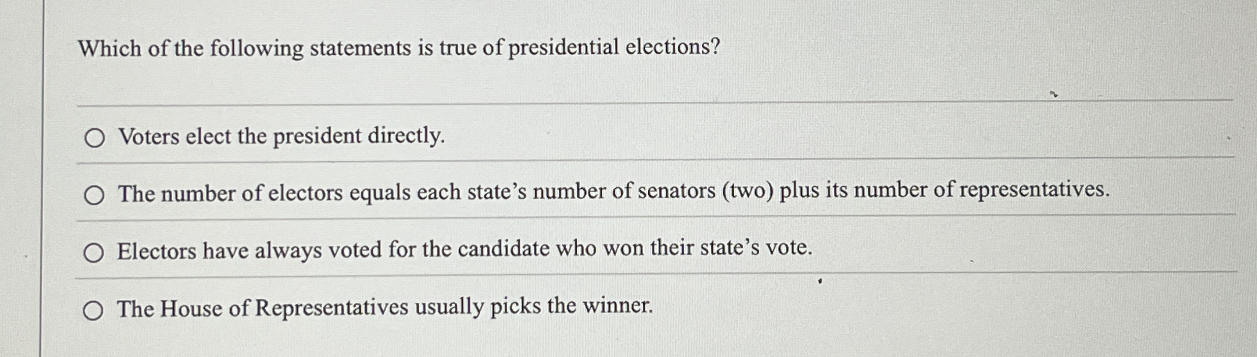 Solved Which of the following statements is true of