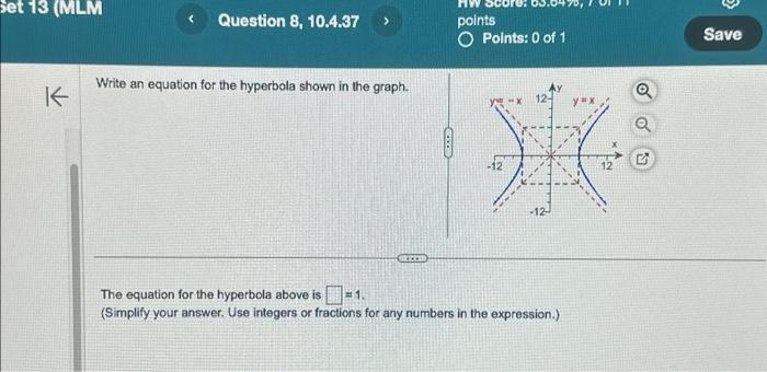 Solved Write The Equation Of The Hyperbola Chegg Com
