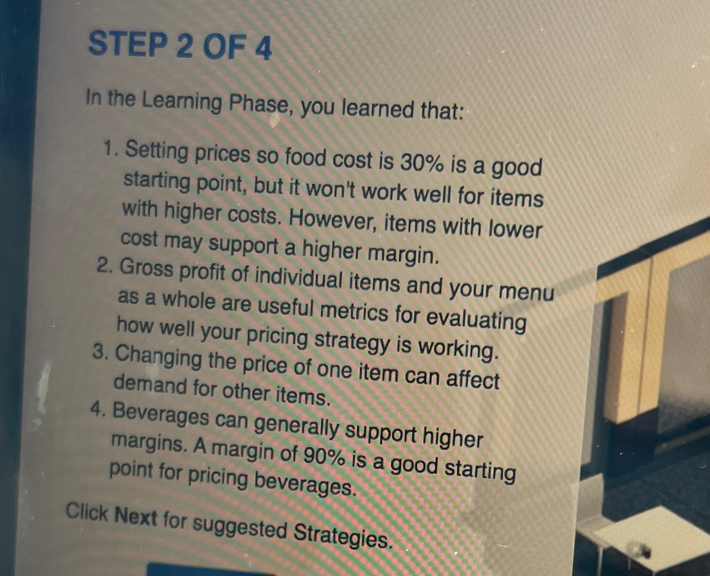 Solved STEP 2 ﻿OF 4In the Learning Phase, you learned | Chegg.com