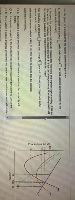 Solved Use the graph for a monopoly to the right to answer | Chegg.com