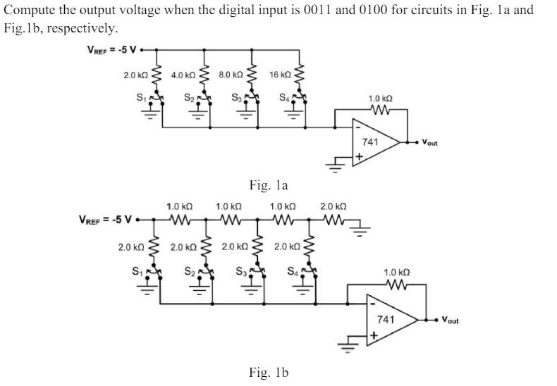 Solved Compute the output voltage when the digital input is | Chegg.com