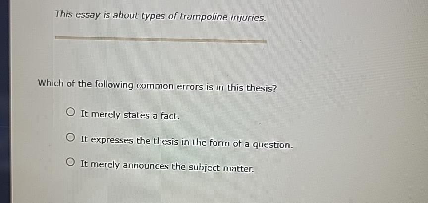 Solved This essay is about types of trampoline | Chegg.com