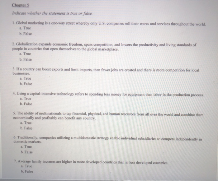 Solved Chapter 1 Indicate whether the statement is true or | Chegg.com